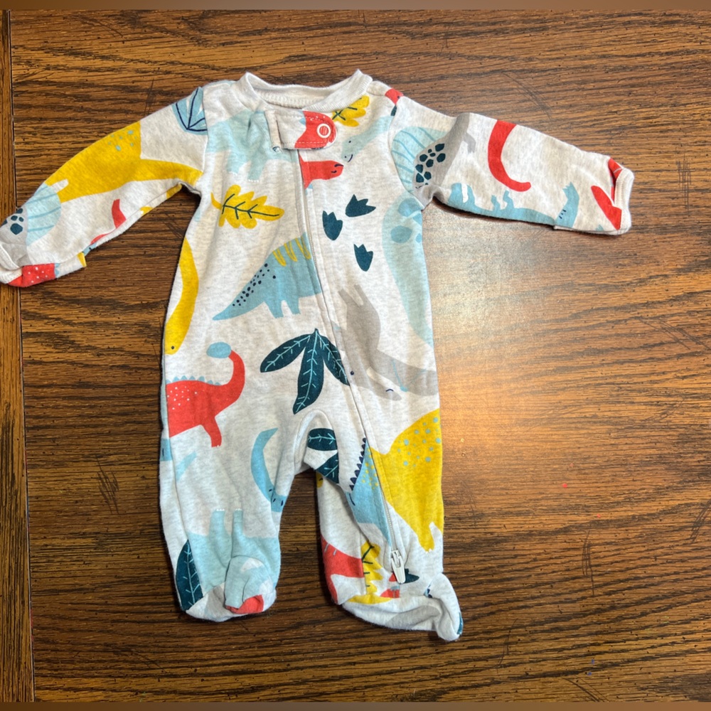 carters boys dinosaur premie sleep and play outfit